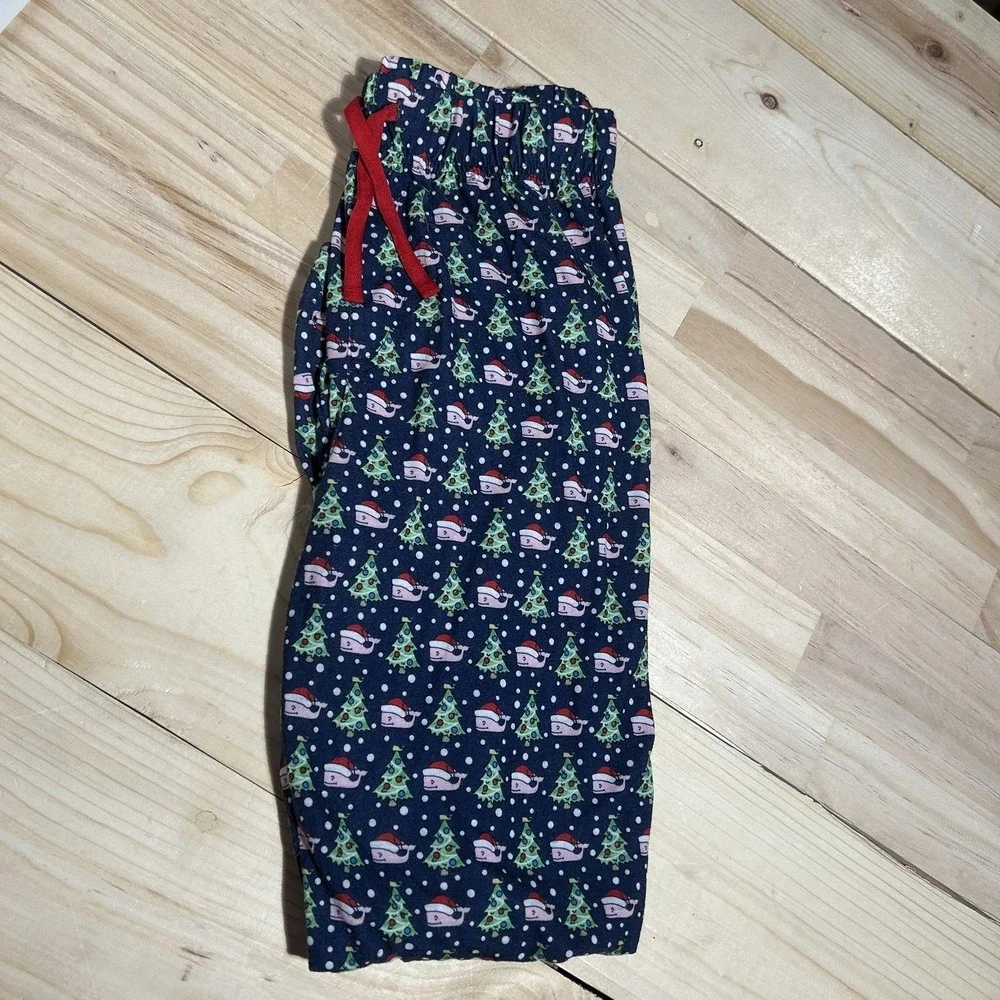 Vineyard Vines Boy's M‎ (12-14) Santa Deep Bay Whale Christmas Tree Lounge Pants